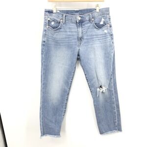 GAP Light Wash Distressed Straight Leg Jeans